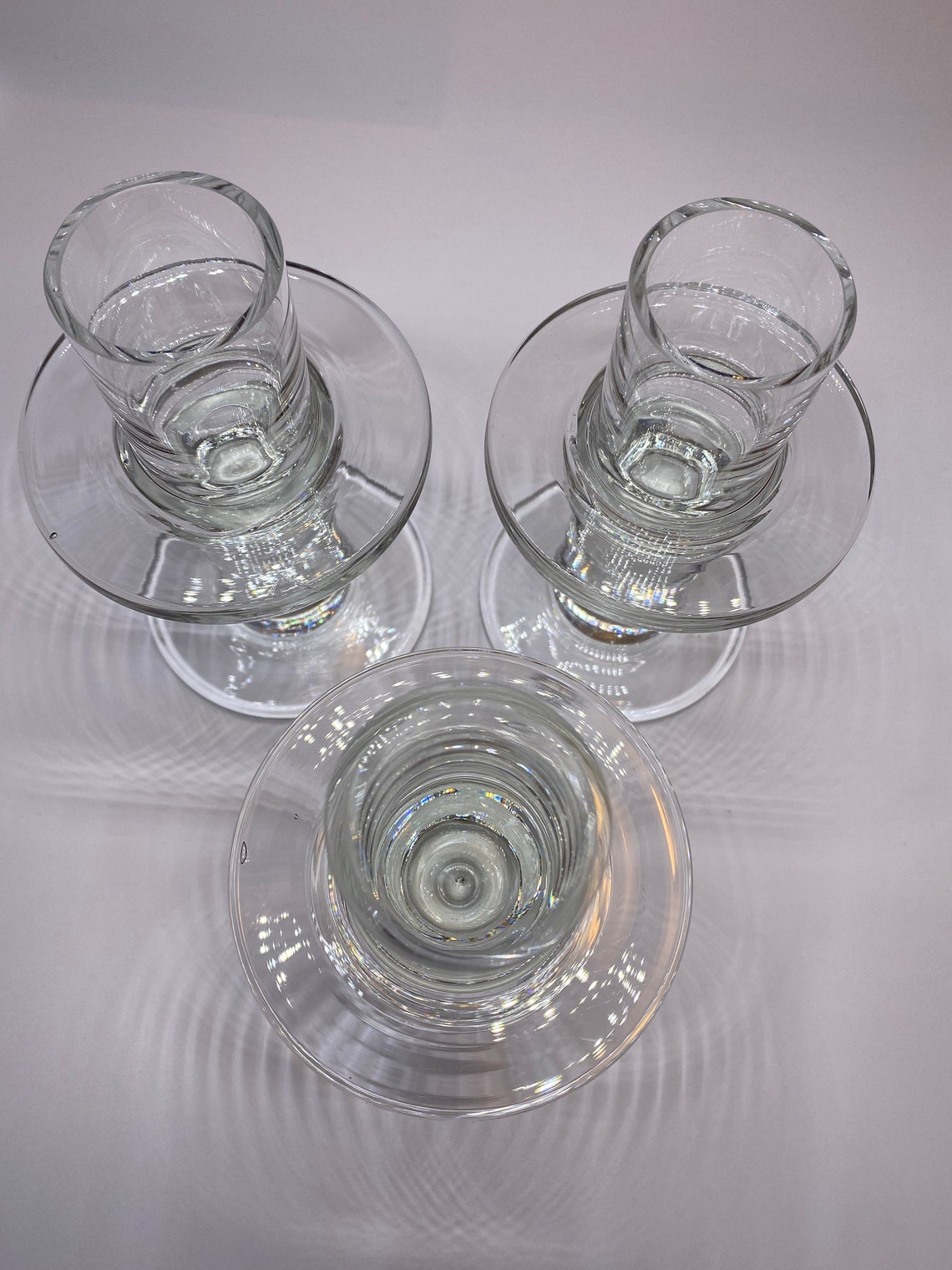Vintage Set of 3 Krosno Poland Crystal Glass Candle Holder Etsy
