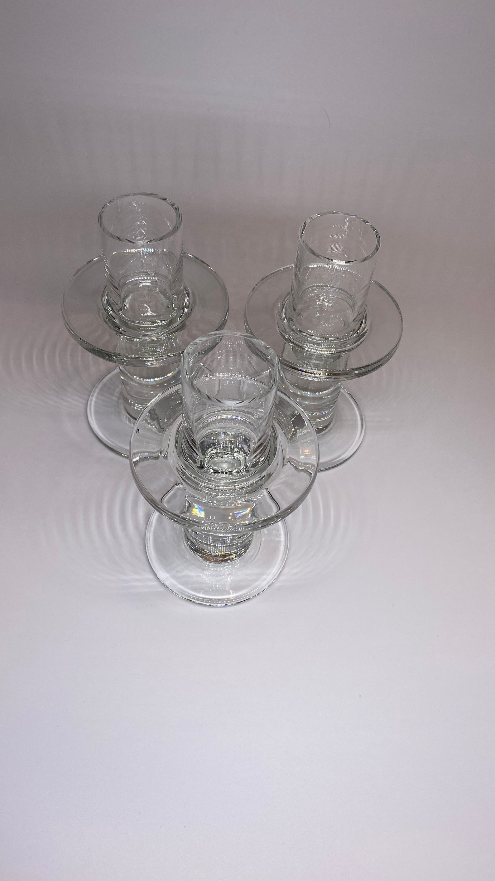 Vintage Set of 3 Krosno Poland Crystal Glass Candle Holder Etsy