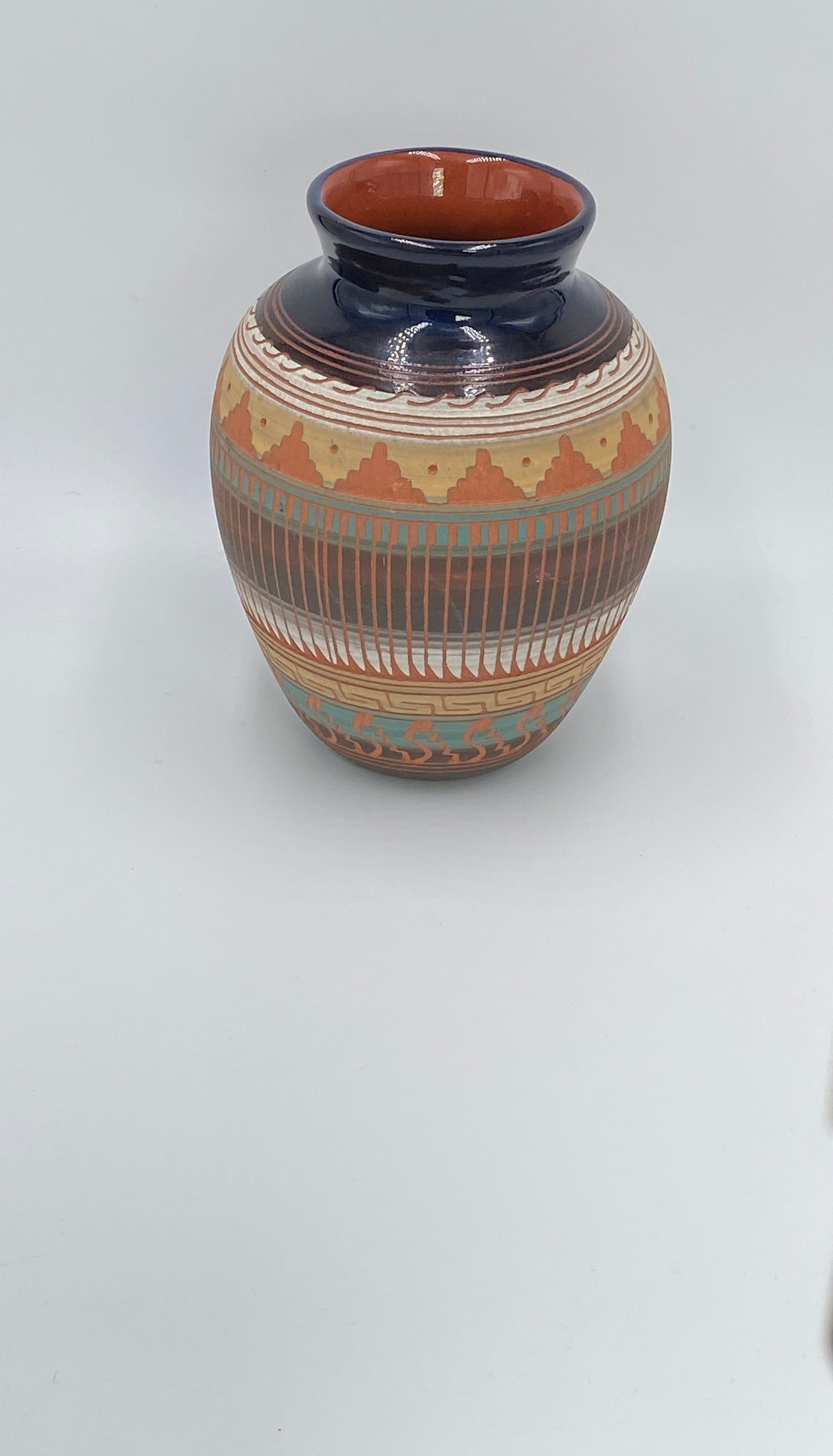 Johnny Williams Navajo Etched Polychrome Pottery Vase. - Etsy