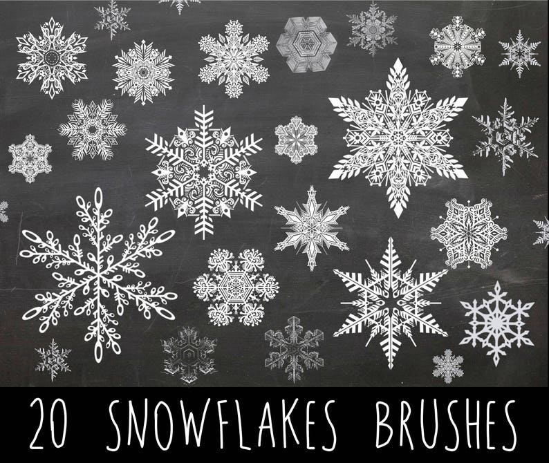 20 Snowflakes Photoshop Brushes Snowflakes Silhouettes 画 像 0.