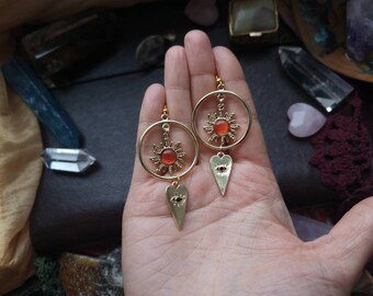 Ohrringe Ohrh U00e4nger Earrings Geschenk Brass Messing Golden Color Hippie Birthday Witchy Wicca Tribal Magic Sonne Sun Stars Stern Fairy Portal Jewelry Earrings Valresa Com