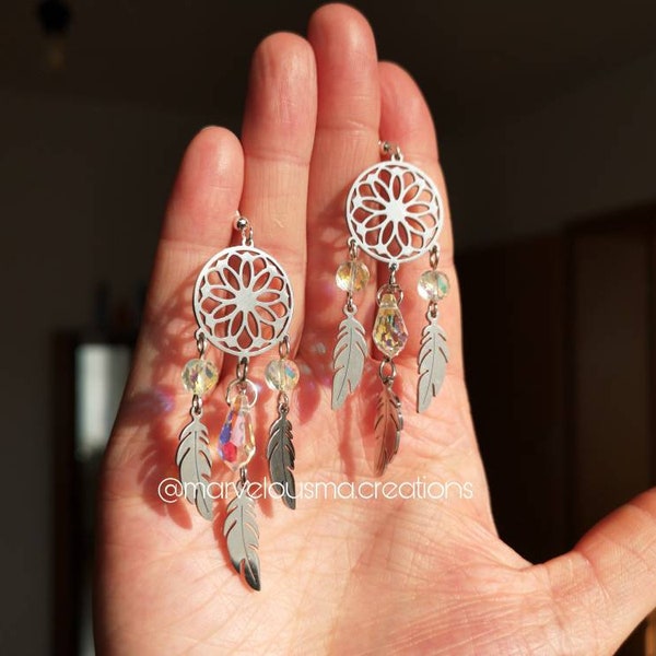 Steel Suncatcher Earrings Etsy