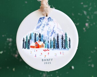 Personalized Banff Christmas Ornament, Ceramic Christmas Tree Decorations, Travel Gift, Banff Christmas, Banff Gift, Gift for her