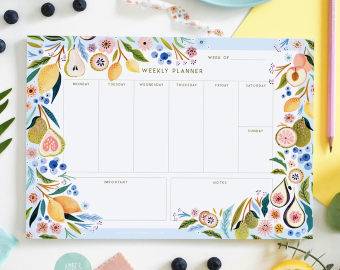 A4 Weekly Planner Pad, to Do List, Undated Planner, Desk Pad, Family ...