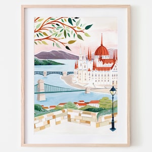 Budapest Art Print, Hungary Art Print, Budapest Poster, Travel Gift, Travel Poster, Budapest Wall Art, Travel Gift, Home Decor, Housewarming