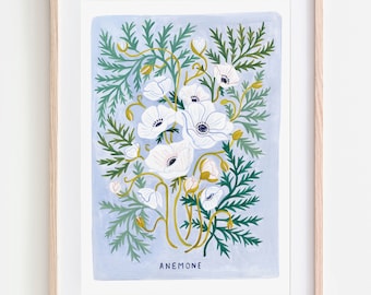 Anemone Art Print, Flower Market Print, Floral Art Print, Floral Gallery Wall Art, Botanical Wall Art, Floral Poster, Vintage Botanical Art
