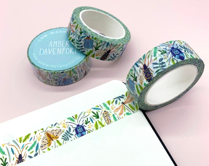 Bug Patterned Washi Tape, Eco Friendly Tape, Stationery, Bullet Journal