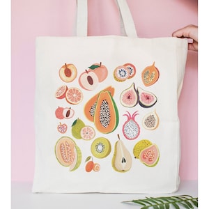 Obst Einkaufstasche, Große Baumwollsegeltuch-Strandtasche, Einkaufstasche, Schultertasche, Einkaufstasche, Eco wiederverwendbare Tasche,