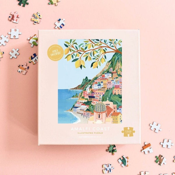 Amalfi Coast Jigsaw Puzzle, 1000 Piece Jigsaw Puzzle for Adults, Positano, Italy Puzzle, Games, Anniversary Gift, Gift for Her, Wedding Gift
