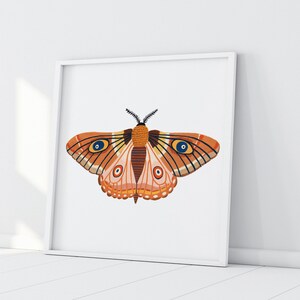 Autumn Moth Print, Insect Print, Butterfly, Nursery Wall Art, Bugs Print, Kids Room Decor, Animal Nursery, Bugs Art, Woodland Nursery, Fall image 5