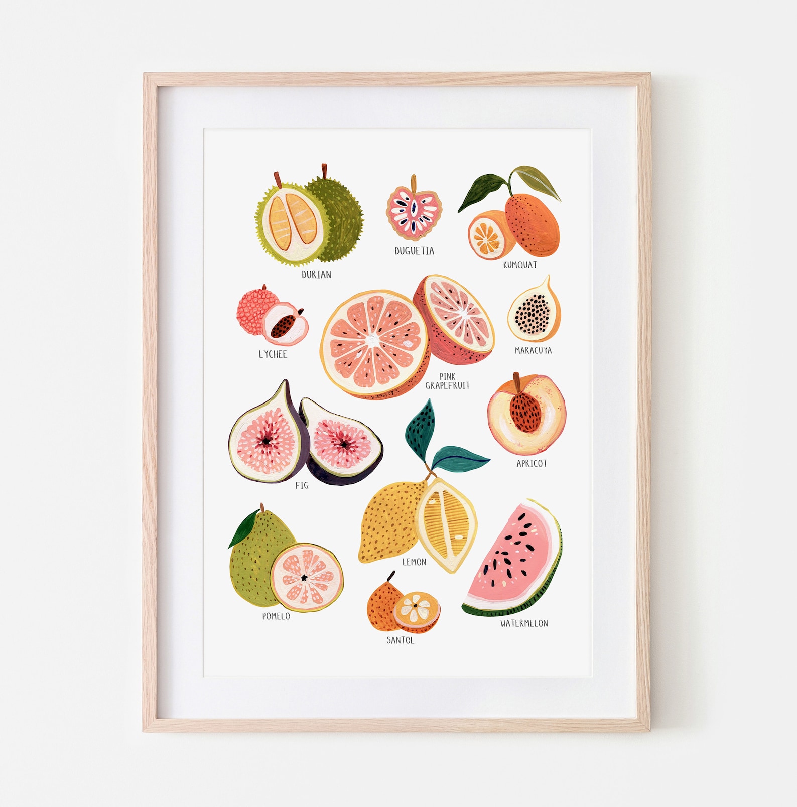 Fruit Collection Print Kitchen Decor Fruit Illustration Etsy
