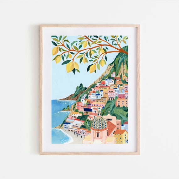 Positano, Amalfi Coast Art Print, Italy Art Print, Travel Gift