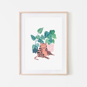 Plant Cat / Cat Art / Cat Lover Gift / Home Decor / Cat Print / Gift for her / Cat / Cat Decor / Wall Art / Dorm Decor / Cat Illustration