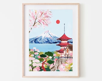 Japan Travel Poster, Mount Fuji Print, Kyoto Print, Japanese Print, Japan Print, Travel Print, Travel Poster, Housewarming Gift, Wall Decor