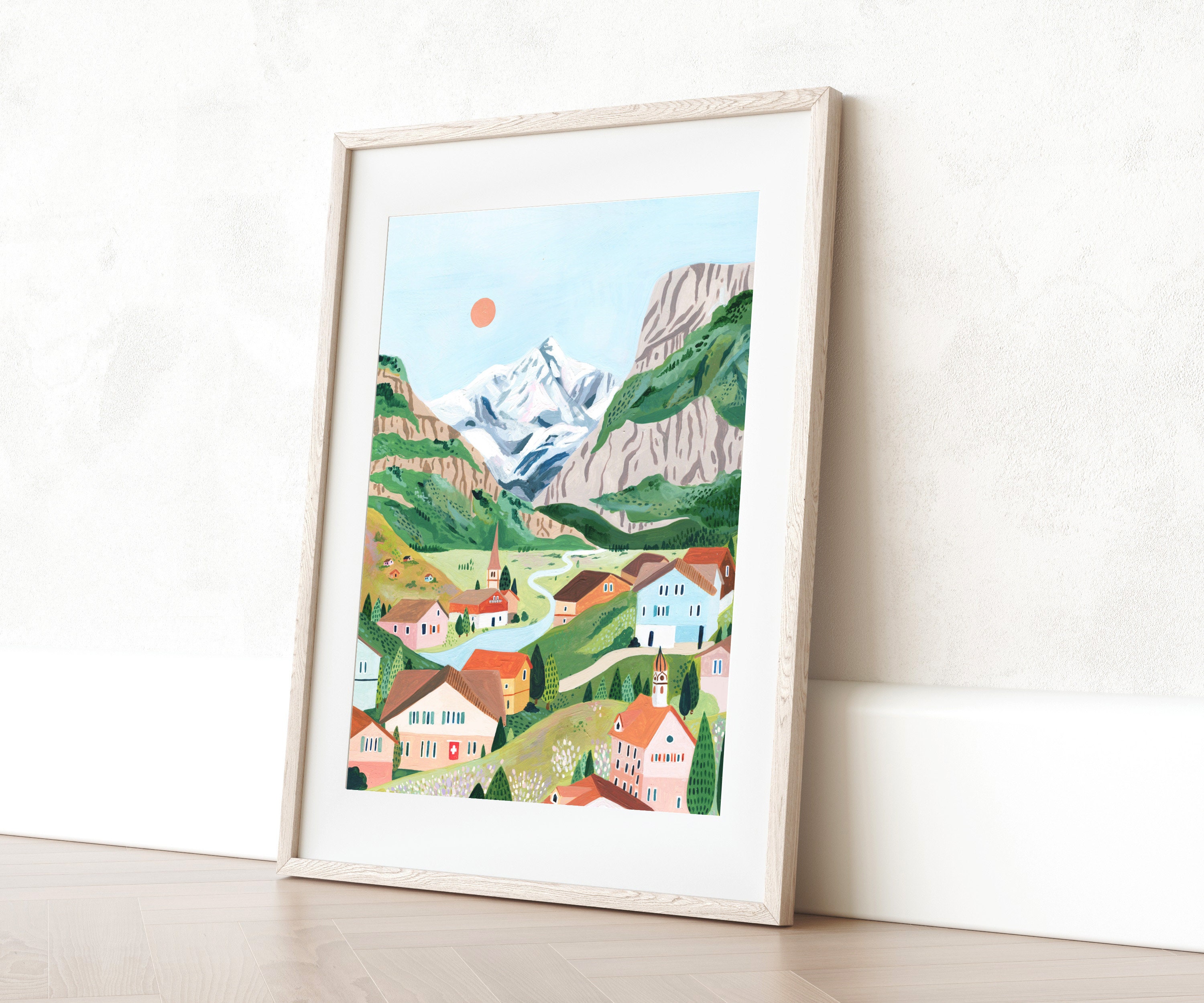 Switzerland Art Print Mountain Wall Art Swiss Alps Poster | Etsy