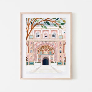Amber Palace Jaipur Art Print, India Art Print, Jaipur Print, Travel Print, Travel Poster, India Art, Housewarming Gift, Anniversary Gift