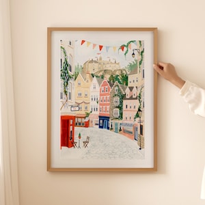 Edinburgh Poster Skottland Konsttryck Stadsväggkonst Lägenhetskök Väggkonst Galleri Bokinspirerad Reseaffisch Nytt Hem Inflyttningspresent bild 6