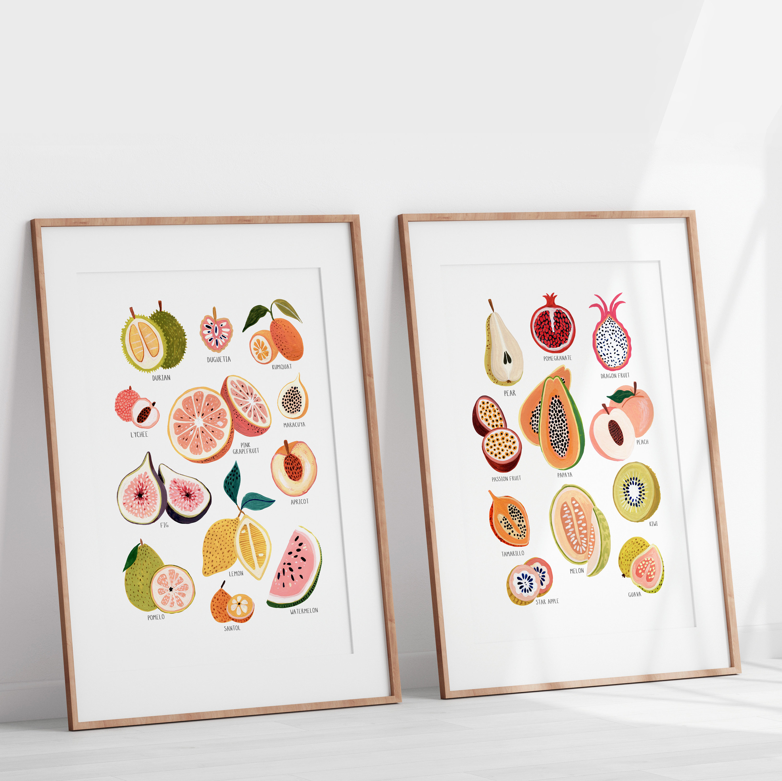 Fruit Collection Print Kitchen Decor Fruit Illustration - Etsy