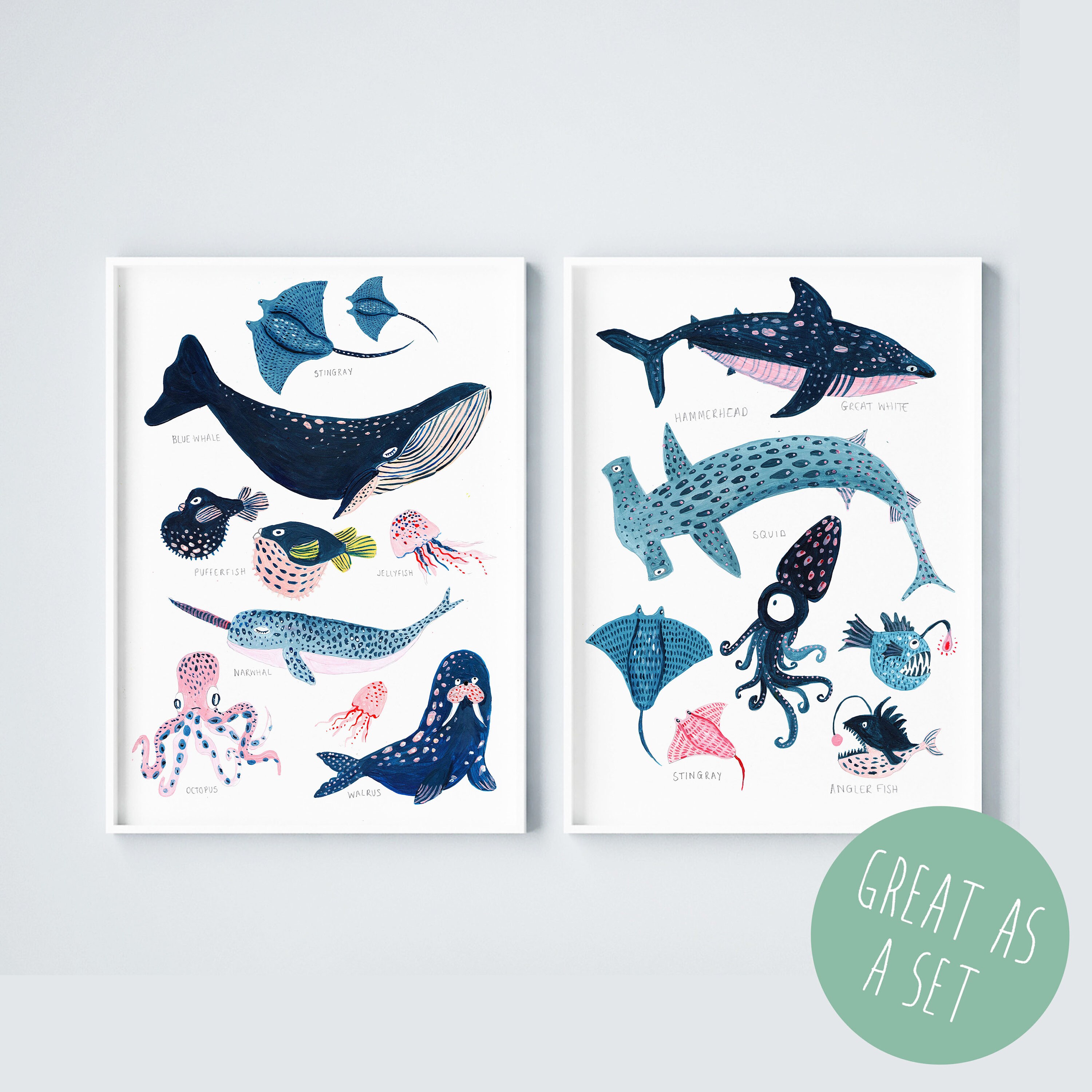 Under the Sea / Nursery Wall Art / Whale / Nautical / Whale | Etsy