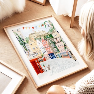 Edinburgh Poster Skottland Konsttryck Stadsväggkonst Lägenhetskök Väggkonst Galleri Bokinspirerad Reseaffisch Nytt Hem Inflyttningspresent bild 5