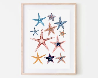 Starfish Art Print, Under the Sea, Nursery Wall Art, Nautical, Nursery Decor, Nautical Decor, Sea Life, Nursery Decor, Bathroom Wall Art