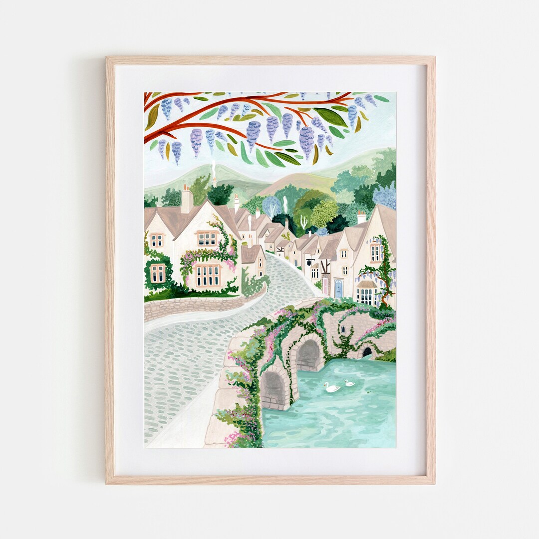 Cotswolds England Art Print, Castle Combe Art Print, English