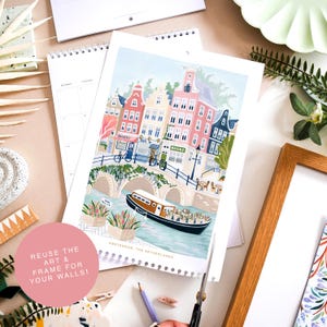 Calendar, 2026 Travel Calendar, Monthly Calendar, Travel wall Calendar, Illustrated 12 Month Calendar, Travel Gift, Wall Decor image 7