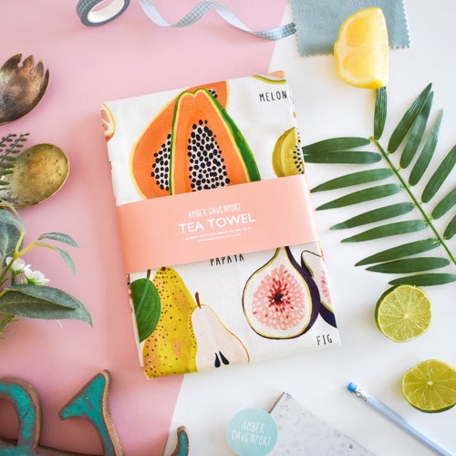 Fruit Tea Towel Kitchen Towel Kitchen Decor New Home Gift Etsy