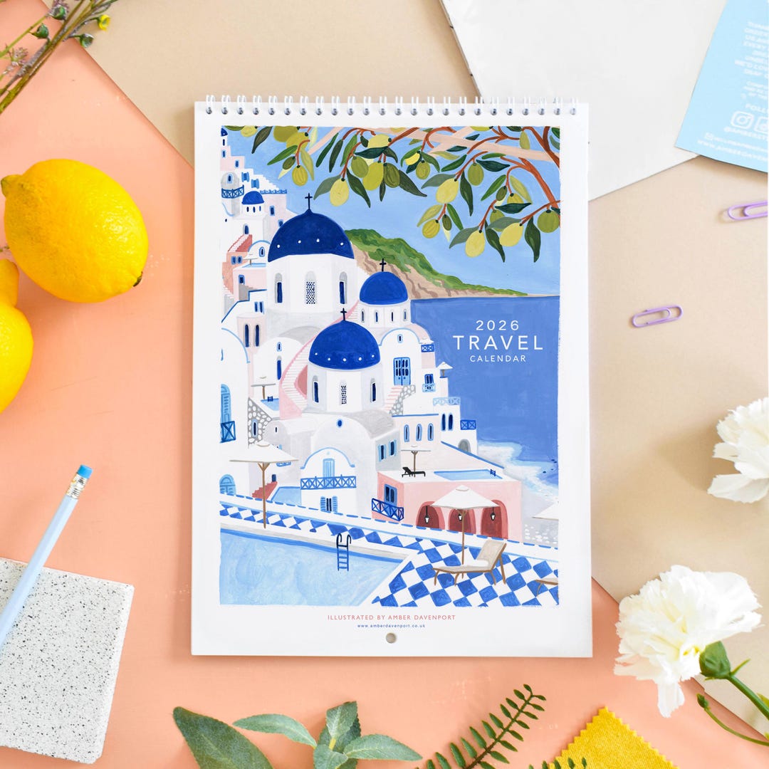 Calendar, 2026 Travel Calendar, Monthly Calendar, Travel Wall Calendar ...