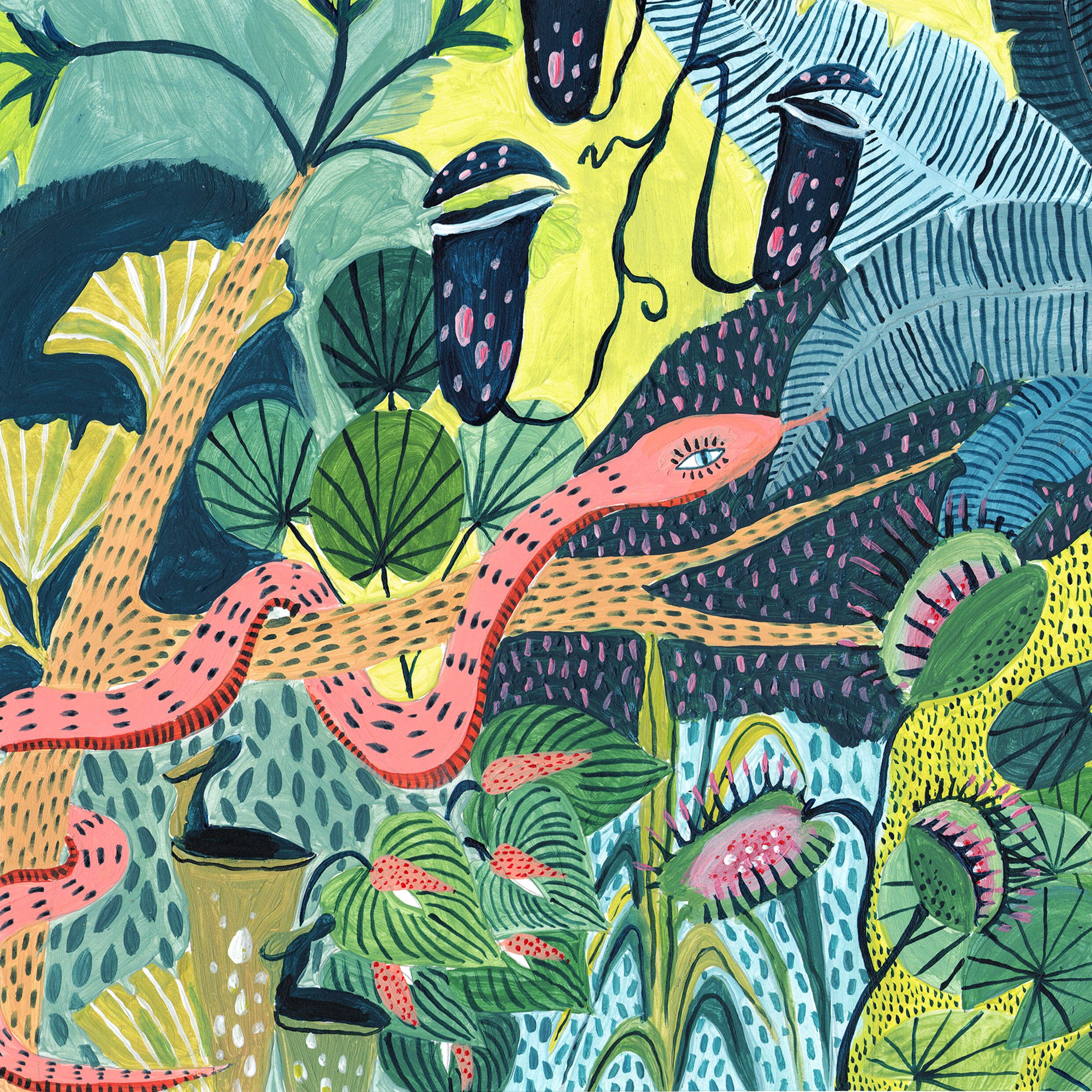 Snake Art / Botanical Print / Jungle / Safari / Botanical | Etsy UK