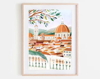 Florence Art Print, Santa Maria Del Fiore Cathedral, Italy Wall Art, Travel Gift, Travel Poster, Europe Print, Tuscany Print, Housewarming