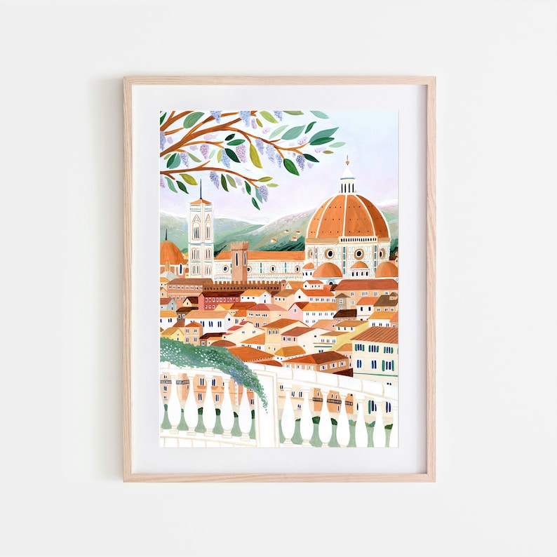 Florence Art Print, Santa Maria Del Fiore Cathedral, Italy Wall Art, Travel Gift, Travel Poster, Europe Print, Tuscany Print, Housewarming image 1