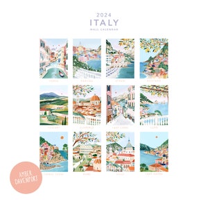 Calendar, 2024 Italy Travel Calendar, Monthly Calendar, Travel wall Calendar, Illustrated 12 Month Calendar, Travel Gift, Wall Decor image 9