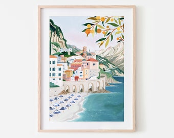 Atrani, Amalfi Coast Art Print, Italy Art Print, Travel Gift, Travel Poster, Europe Print, Italian Coast, Italian Riviera, Housewarming