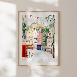 Edinburgh Poster Skottland Konsttryck Stadsväggkonst Lägenhetskök Väggkonst Galleri Bokinspirerad Reseaffisch Nytt Hem Inflyttningspresent bild 4
