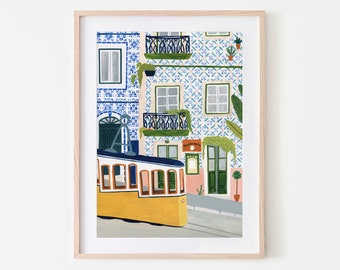 Lissabon, Portugal Kunstdruck, Reisedruck, Portugal Reiseplakat, Reisegeschenk, Poster, Europa Druck, Einweihungsgeschenk, Home Decor