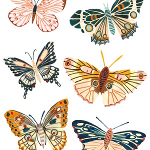 Butterfly Wall Art, Insect Print, Nursery Wall Art, Bugs Print, Kids Room Decor, Animal Nursery, Bugs Art, Woodland Nursery, Gift for Her image 6