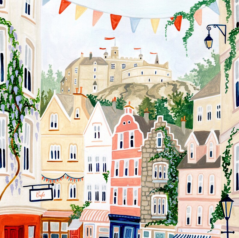 Edinburgh Poster Skottland Konsttryck Stadsväggkonst Lägenhetskök Väggkonst Galleri Bokinspirerad Reseaffisch Nytt Hem Inflyttningspresent bild 9