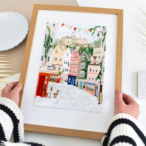 Edinburgh Poster Skottland Konsttryck Stadsväggkonst Lägenhetskök Väggkonst Galleri Bokinspirerad Reseaffisch Nytt Hem Inflyttningspresent bild 2