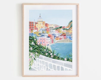 Procida Art Print, Naples Art Print, Italy Art Print, Travel Gift, Travel Poster, Italian Coast, Italian Riviera, Housewarming, Wedding Gift