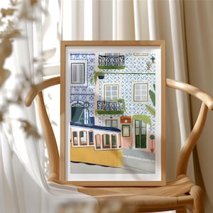 Lisbon Poster Portugal Art Print Kitchen Wall Art Gallery Wall Portuguese Tile Hand Painted Travel New Home Housewarming Gift Colorful image 6