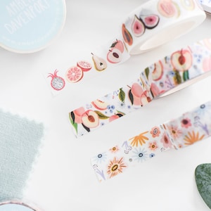 Floral Washi Tape, Eco friendly Tape, Flowers, Stationery, Bullet Journal, Planner, Masking Tape, Decorative Tape, Scrapbooking, Spring image 3