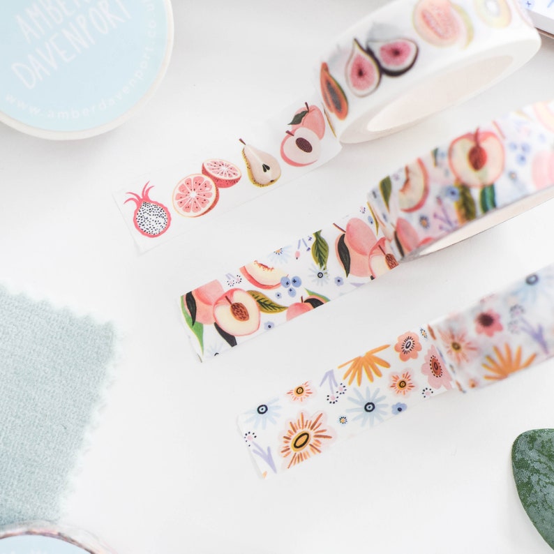 Floral Washi Tape, Eco friendly Tape, Flowers, Stationery, Bullet Journal, Planner, Masking Tape, Decorative Tape, Scrapbooking, Spring image 3