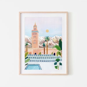 Marrakech Art Print, Morocco Art Print, Marrakech Poster, Travel Print, Travel Poster, Moroccan Decor, Housewarming Gift, Anniversary Gift