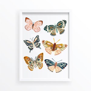 Butterfly Wall Art, Insect Print, Nursery Wall Art, Bugs Print, Kids Room Decor, Animal Nursery, Bugs Art, Woodland Nursery, Gift for Her image 5