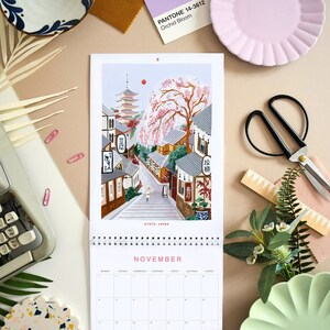 Calendar, 2024 Travel Calendar, Monthly Calendar, Travel wall Calendar, Illustrated 12 Month Calendar, Travel Gift, Wall Decor image 6