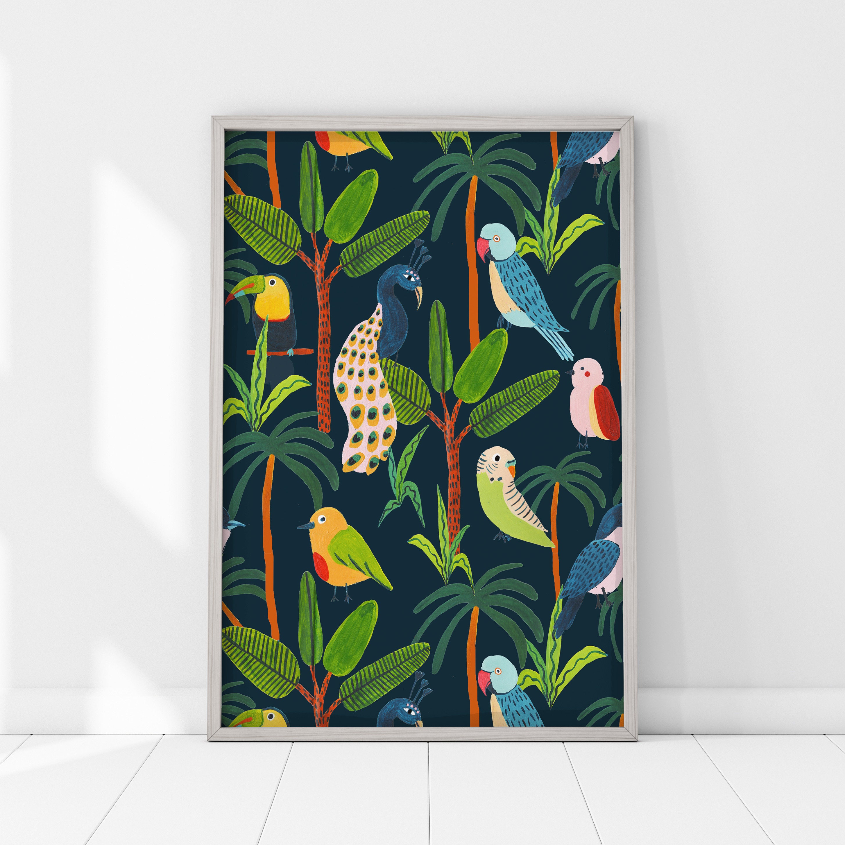 Tropical Birds Vintage Geldbörse Geldbeutel Vogel Papagei TiKi