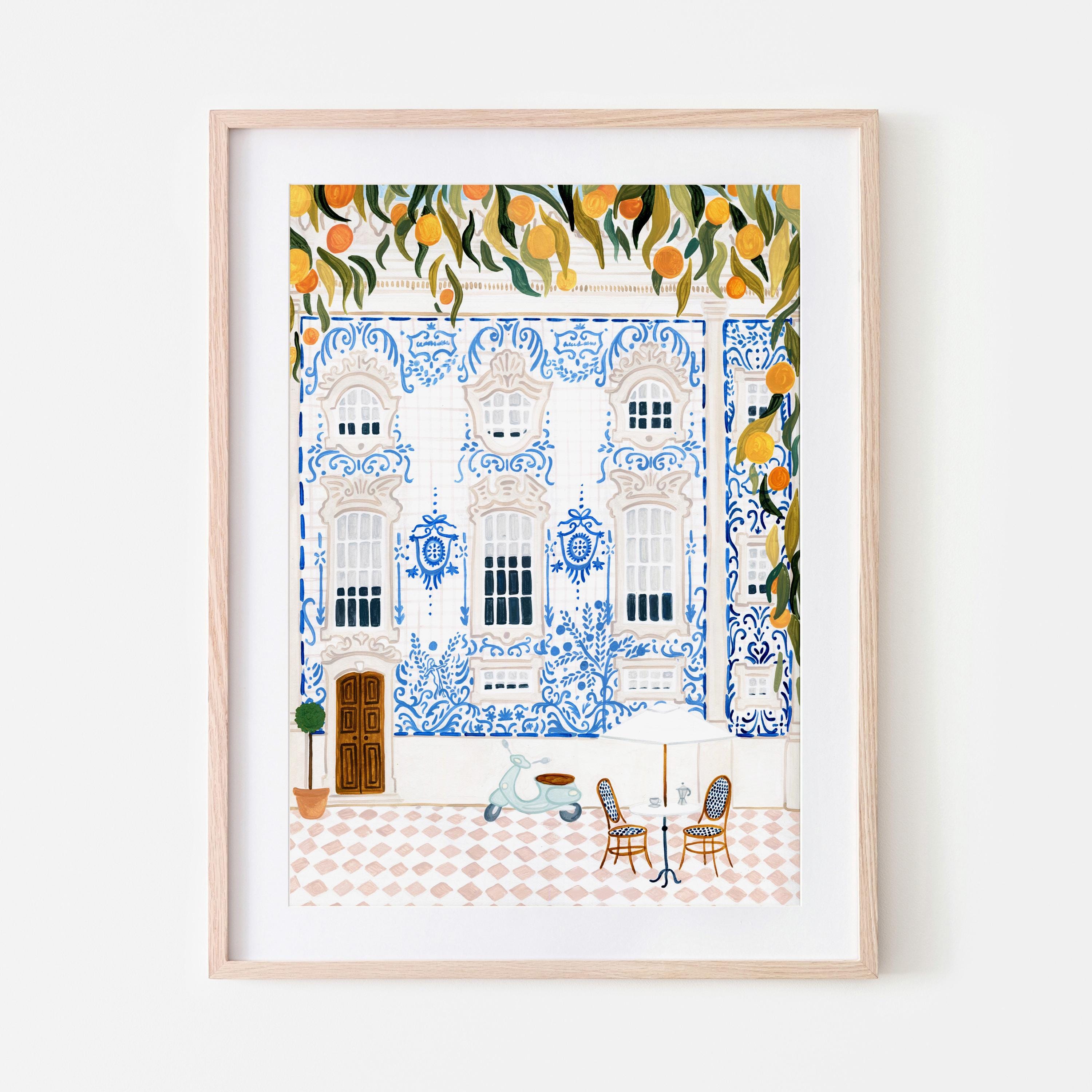 Porto Poster, Portugal Art Print, Kitchen Wall Art, Portuguese Tile, Hand Painted, Travel, New Home, Housewarming Gift, Quirky Trendy Decor
