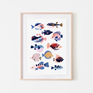 Tropical Fish Art Print / Under the Sea / Nursery Wall Art / Nautical / Nursery Decor / Nautical Decor / Sea Life Print / Nursery Decor