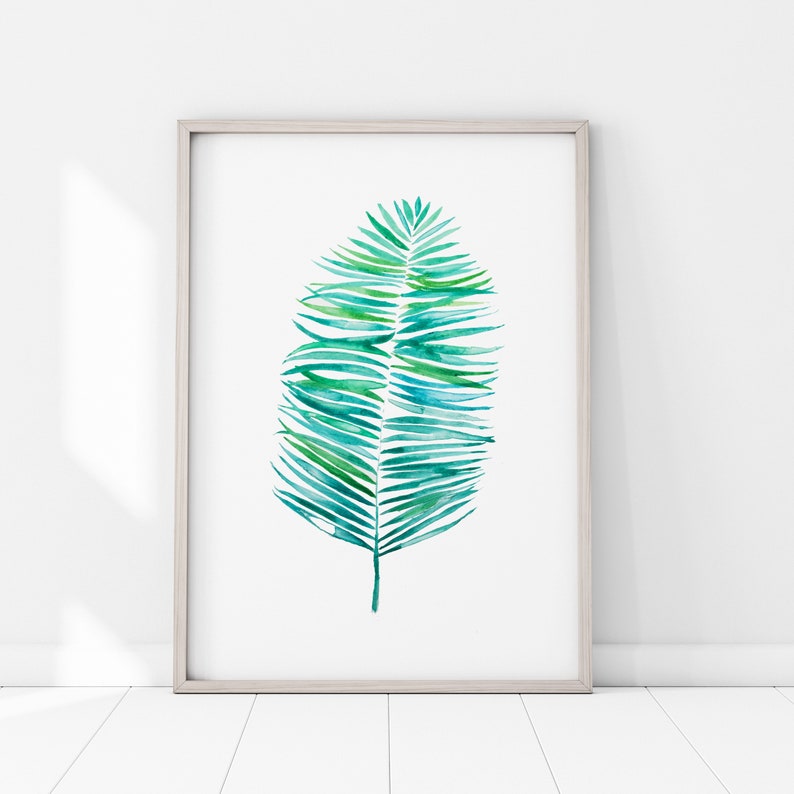Botanical Print / Palm Leaf / Tropical / Watercolour / Wall Art ...